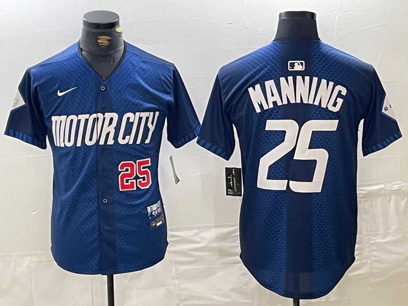 Men%27s Detroit Tigers #25 Matt Manning Number 2024 Navy City Connect Cool Base Limited Stitched Jersey->detroit tigers->MLB Jersey